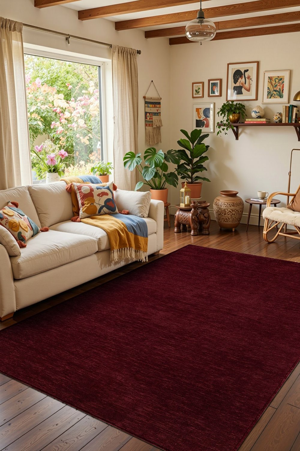 Valerıa VLR01L Mürdün Dekoratif Şönil Kilim Modern Desen Yıkanabilir Yumuşak Kaymaz Taban Halı