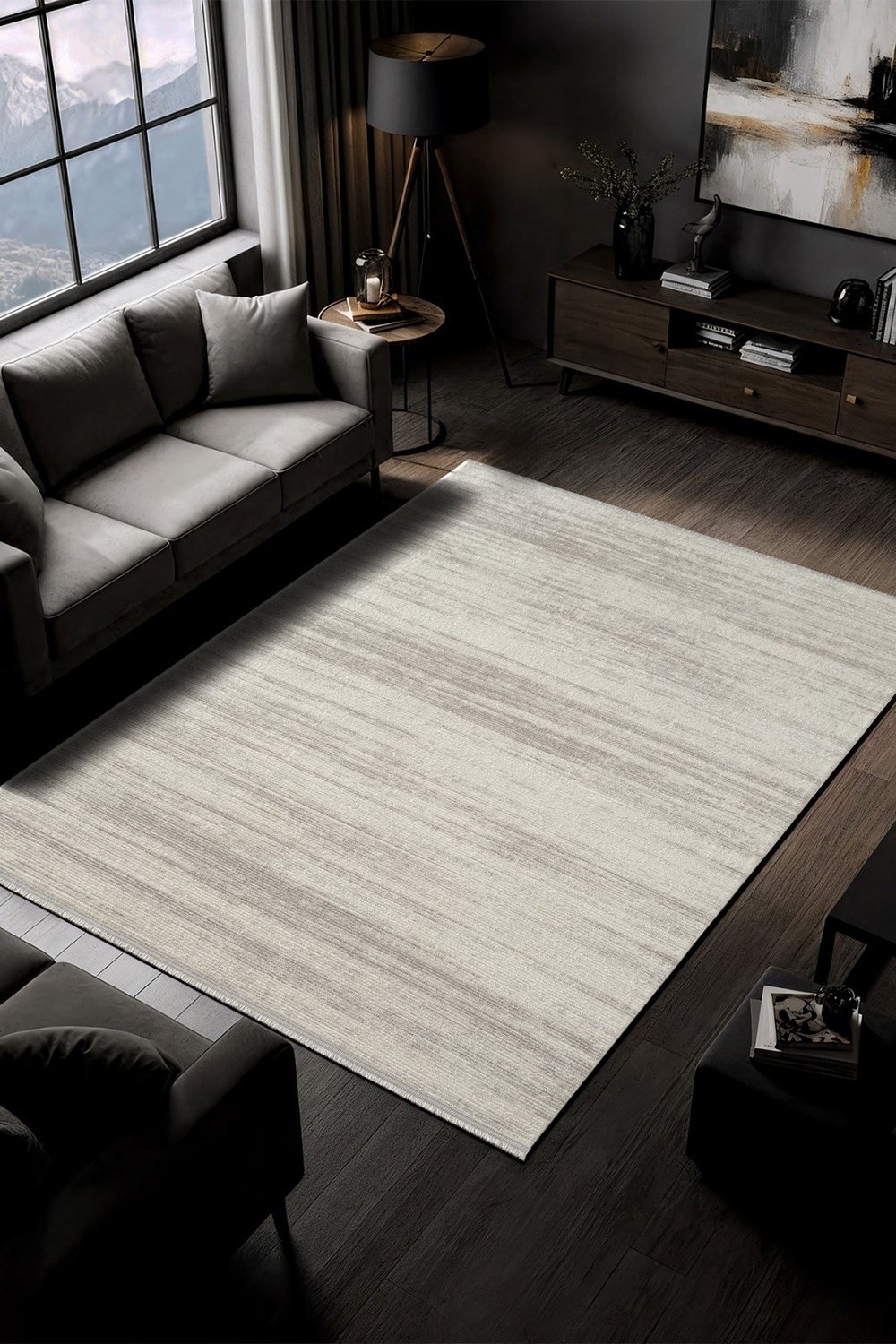 Armony Ar003a Gri Halı Modern Desenli Akrilik Pamuk Taban