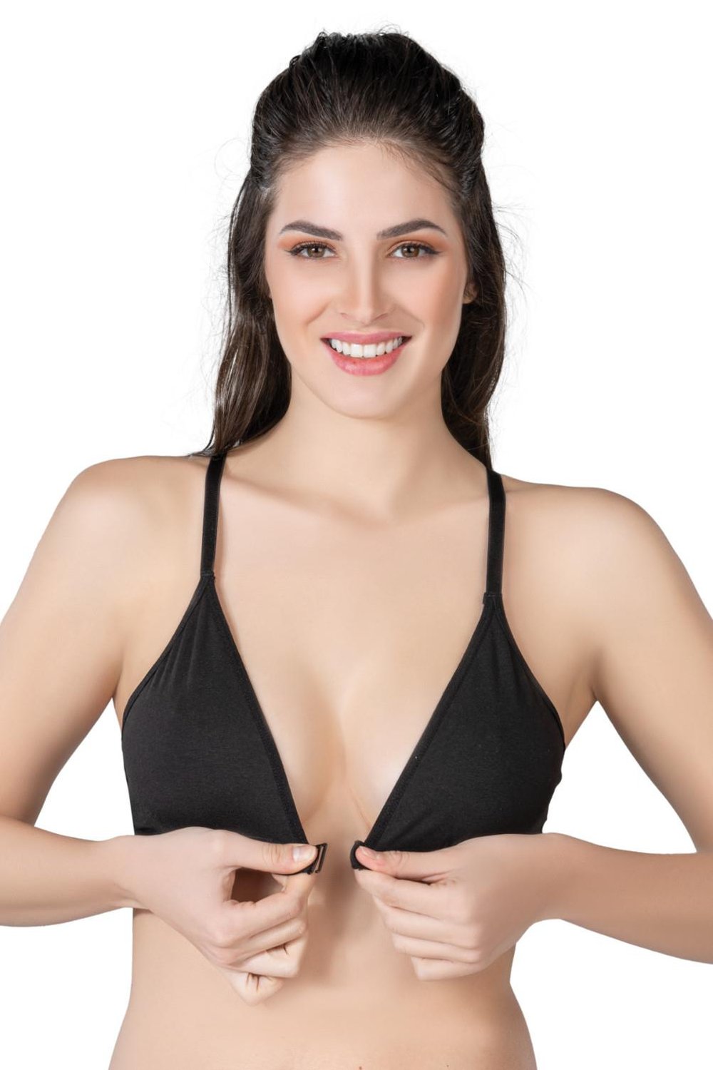 SİYAH MI Emay 1416 Modal Cotton Önden Açmalı Sporcu Sütyen