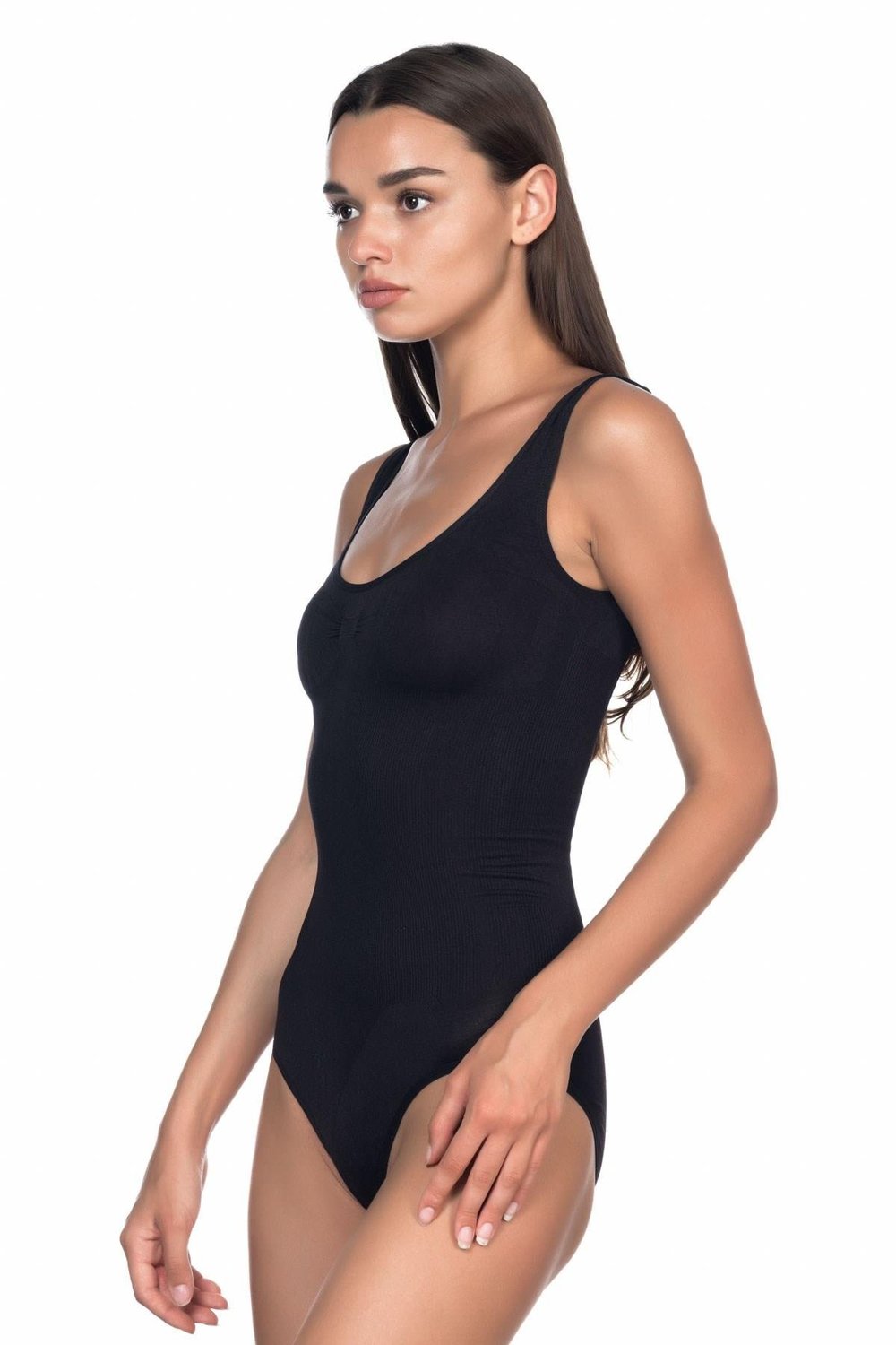 SİYAH MI Emay 1924 Soft Kalın Askıllı Çıtçıtlı Body