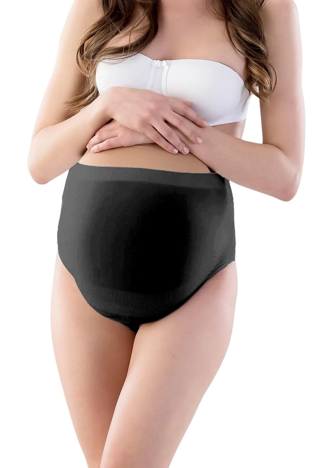 MI5210001-SİYAH MI Emay 5210 Seamless Soft Hamile Slip-Hamile Slip