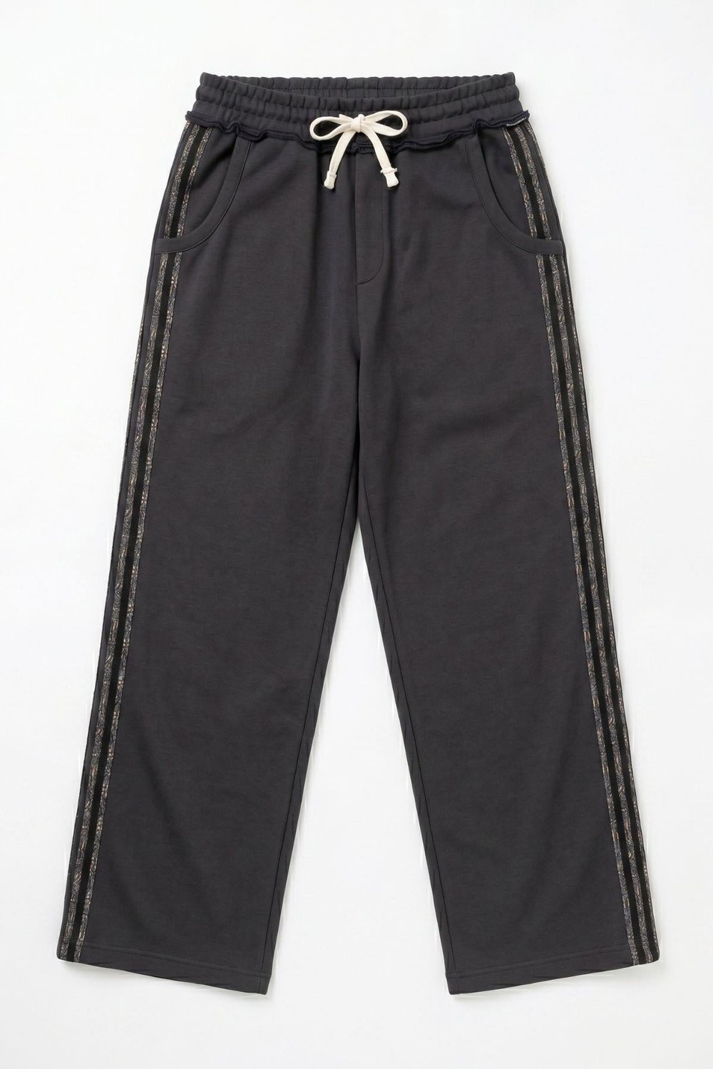 Şerit Detaylı Baggy Eşofman Altı Füme