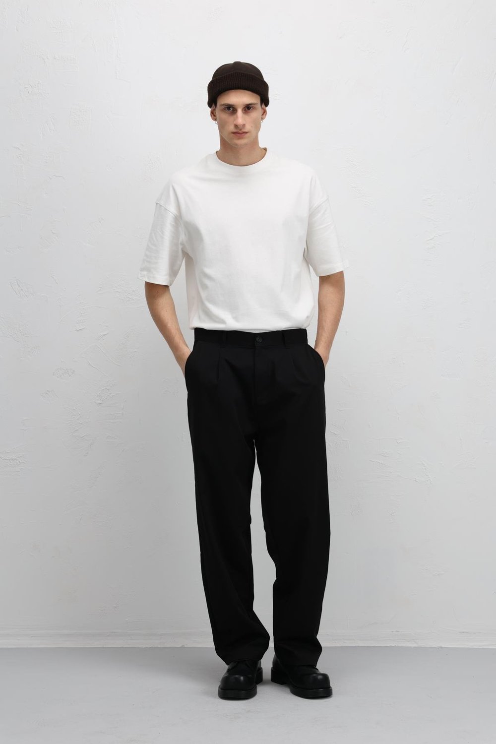 Baggy Fit Kumaş Pantolon Siyah