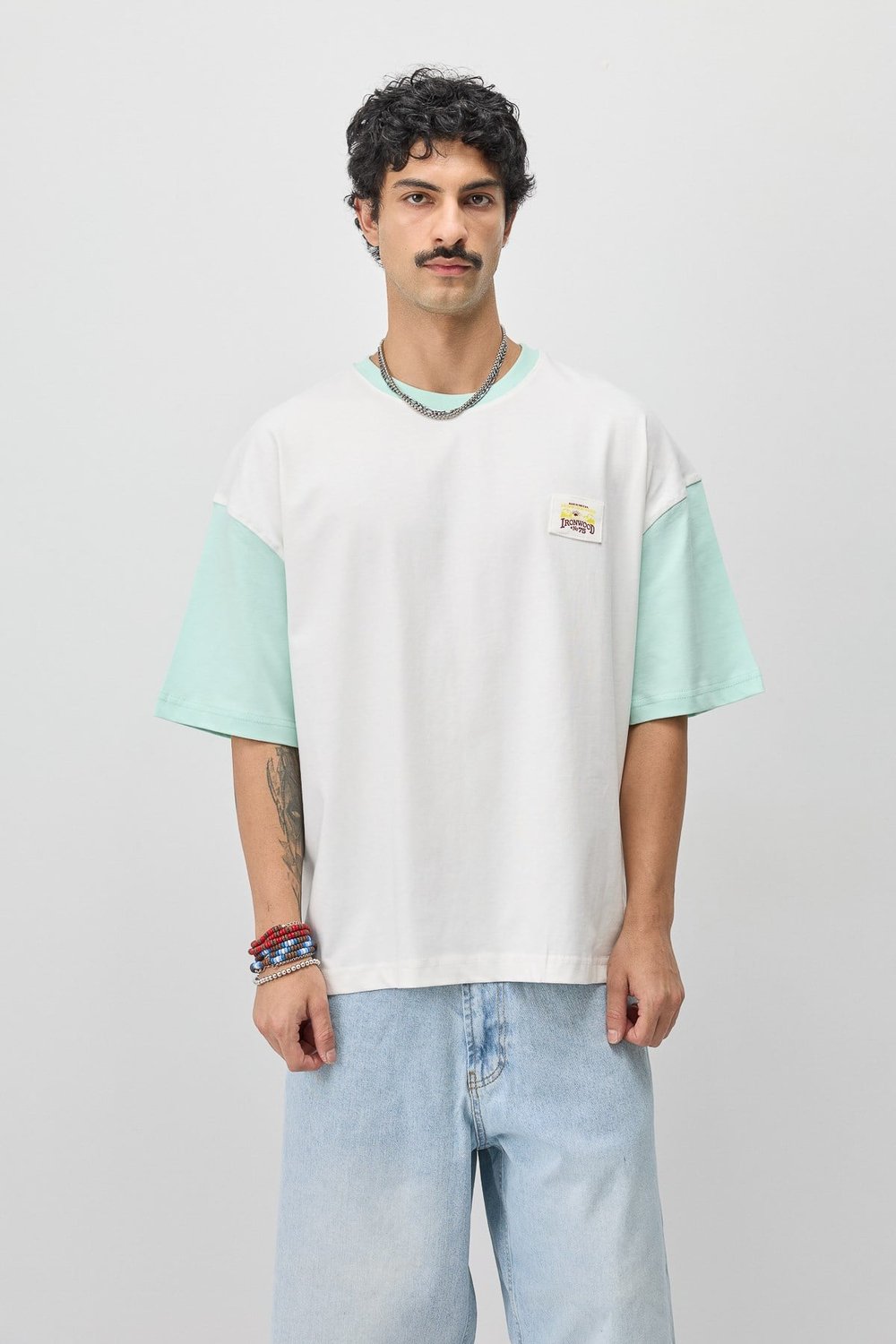Oversize Baskılı Tİşört Su Yesılı