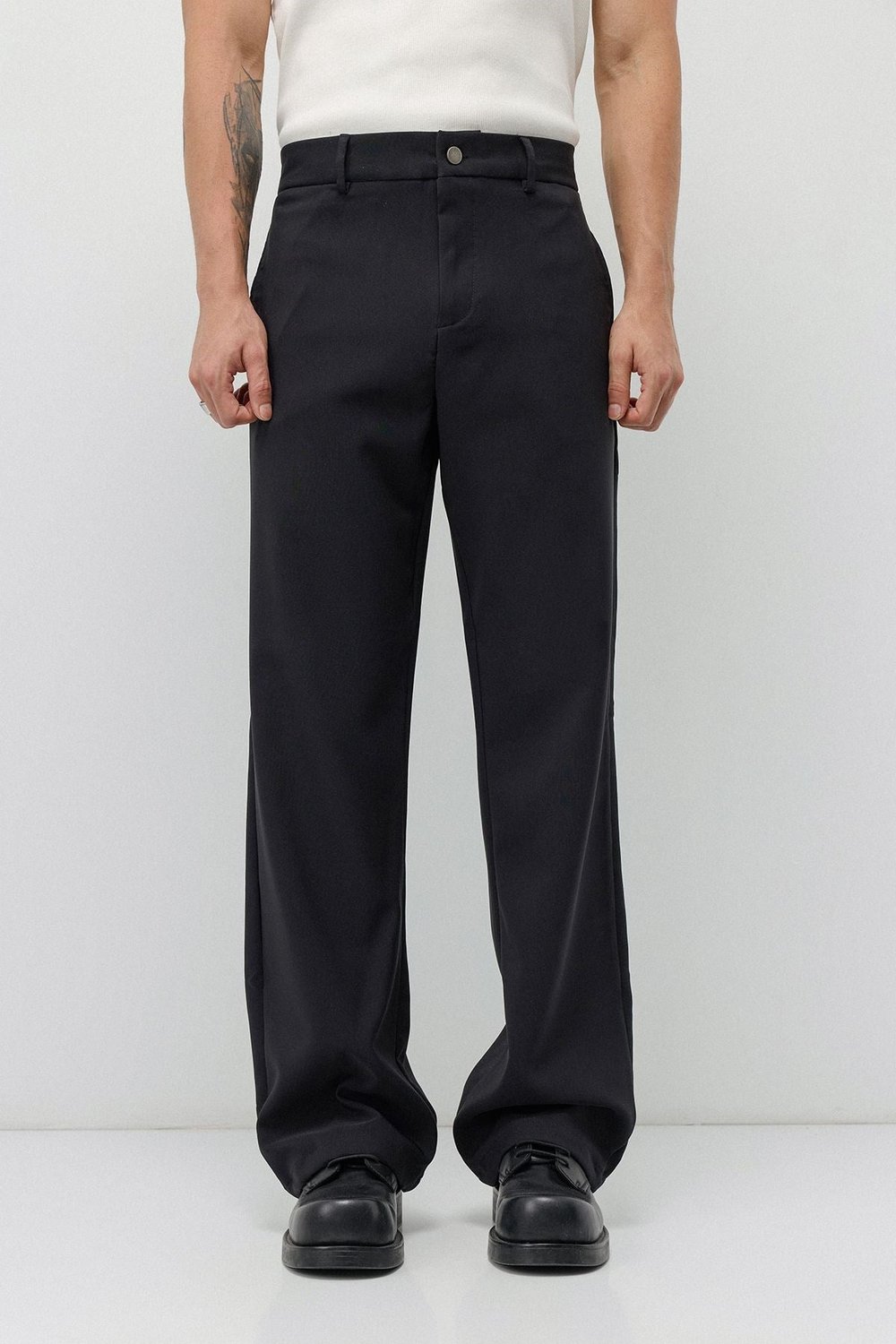 Flare Fit Kumaş Pantolon Siyah