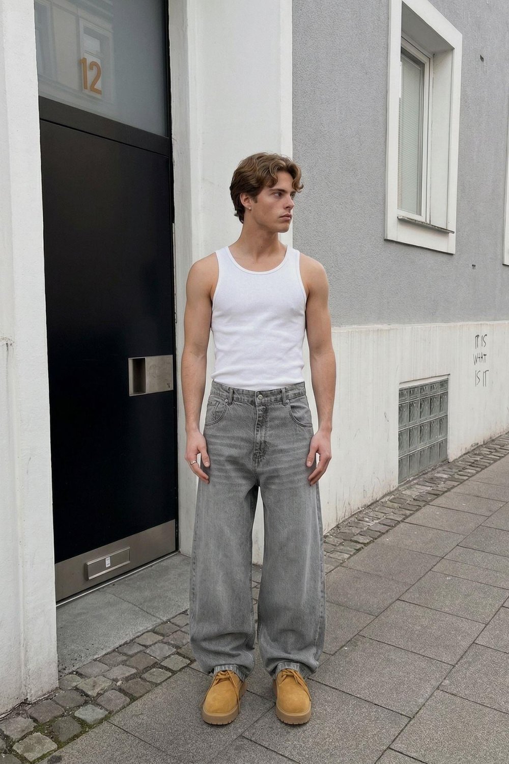 Super Baggy Fit Jean Ice Grı