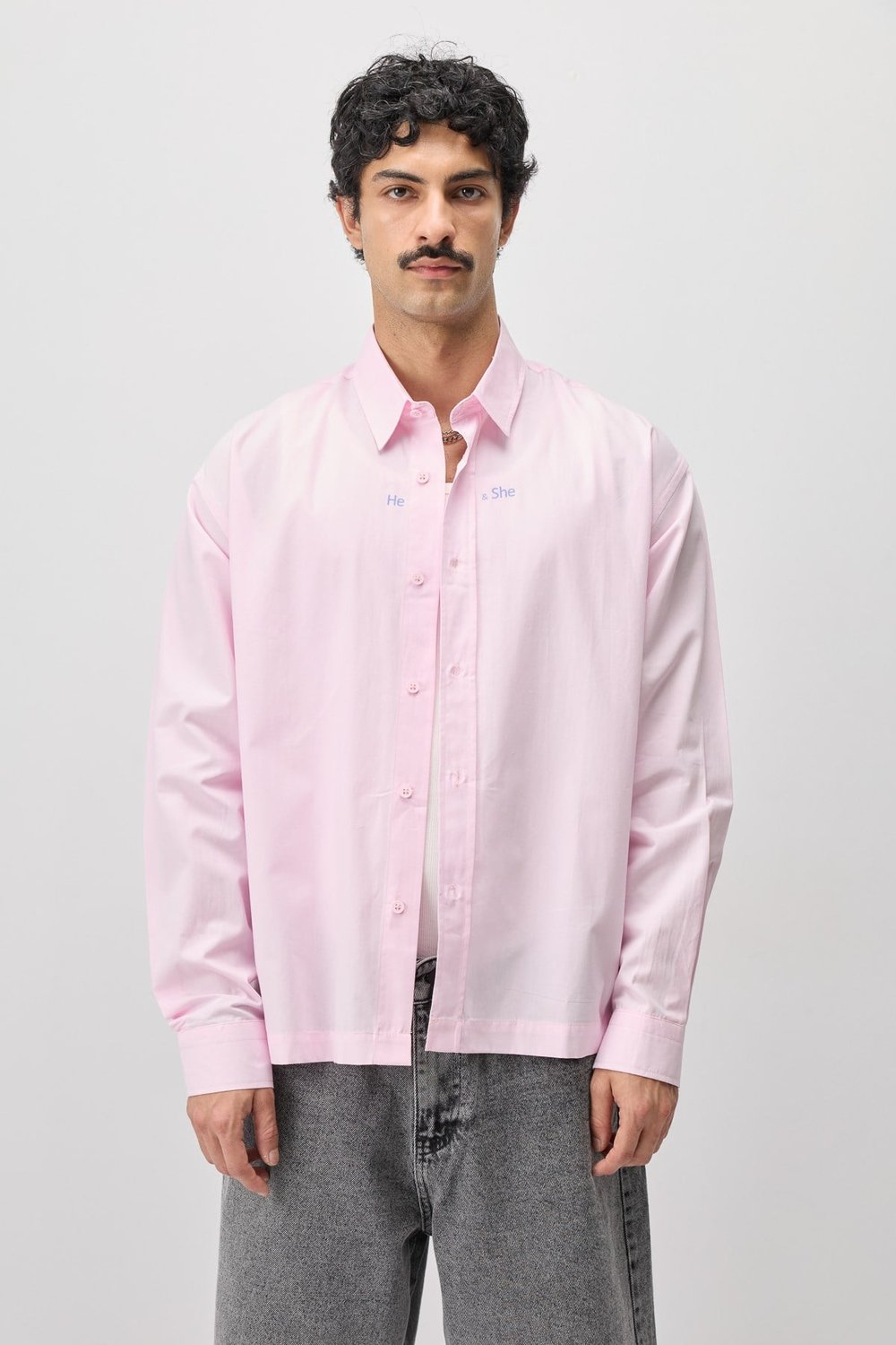 UzUn Kollu Boxy Fit Gömlek Pembe