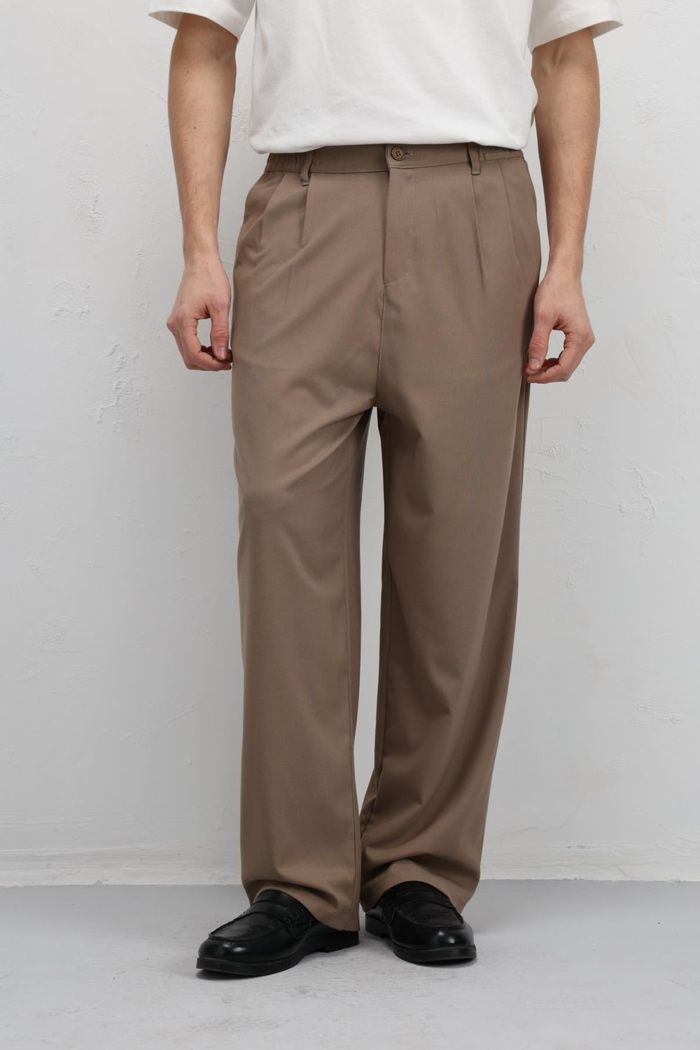 Baggy Fit Kumaş Pantolon Vizon