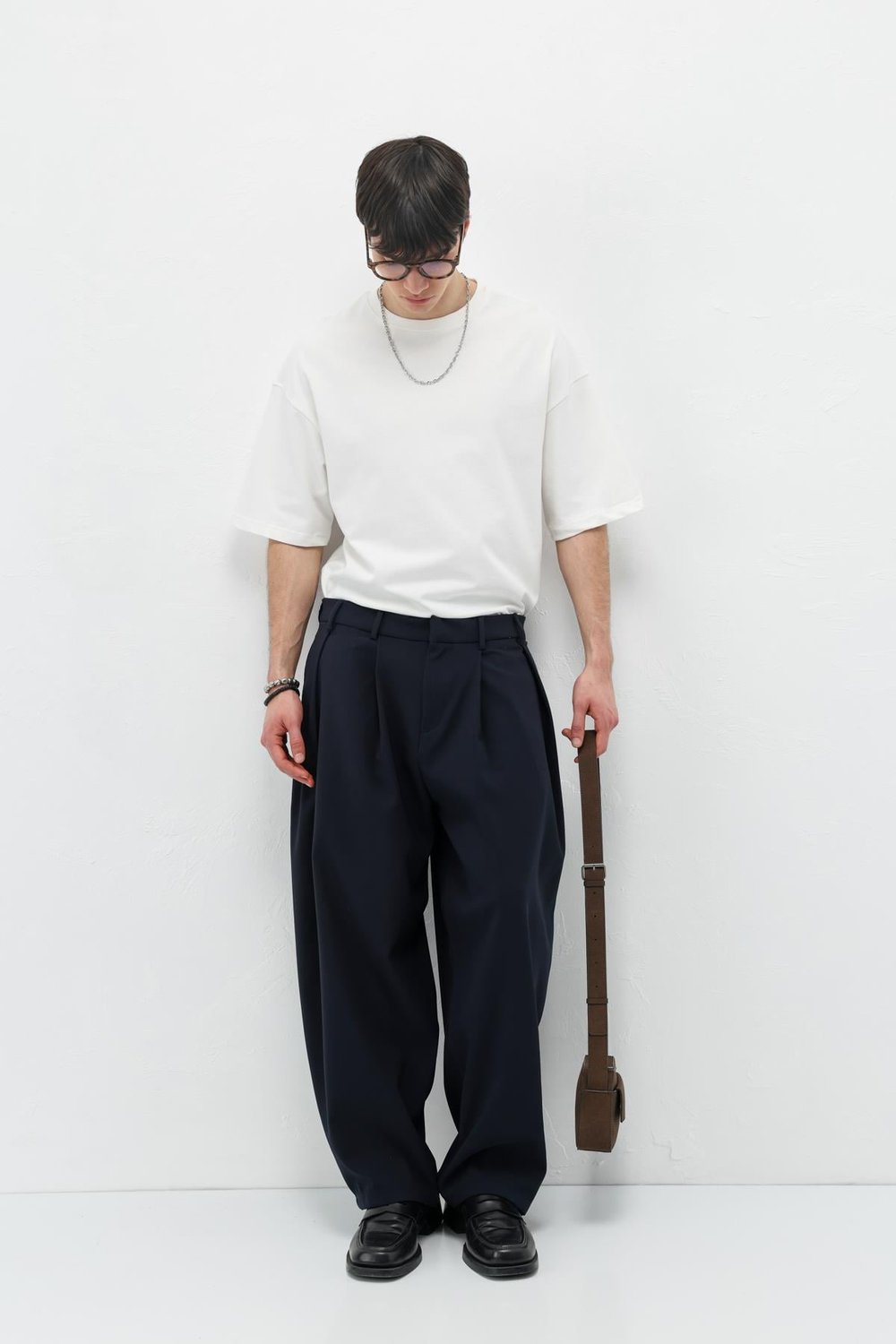 Barrel Fit Tailored Pantolon Lacivert
