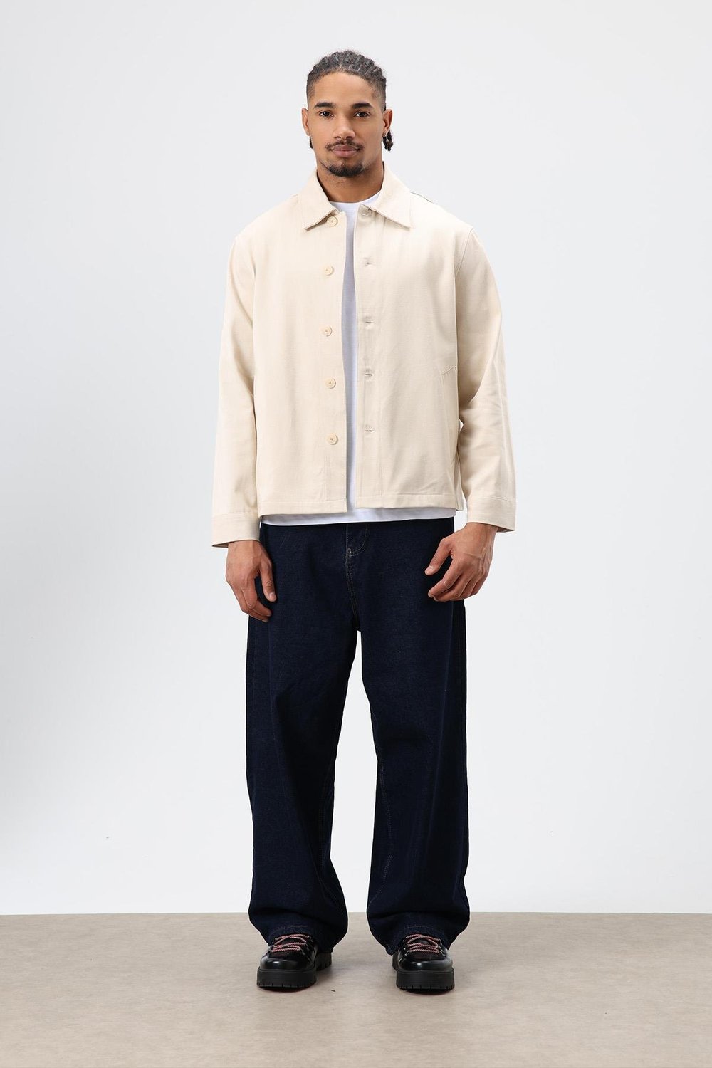 Boxy Fit Gabardin Ceket Bej