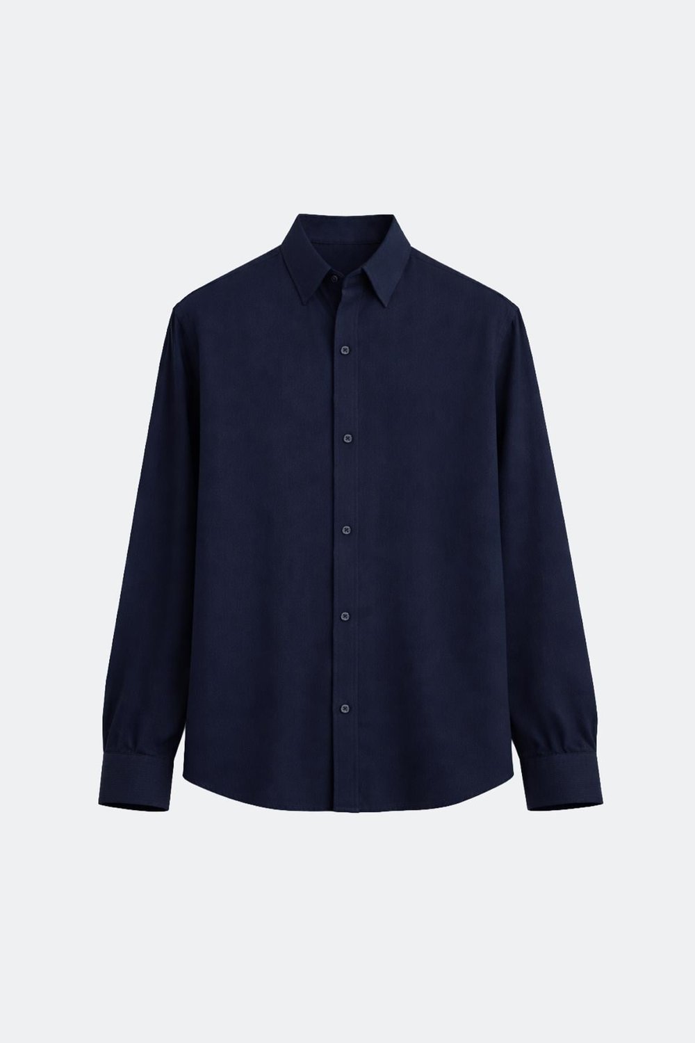 Hafif Dokulu Oversize Gömlek Lacivert
