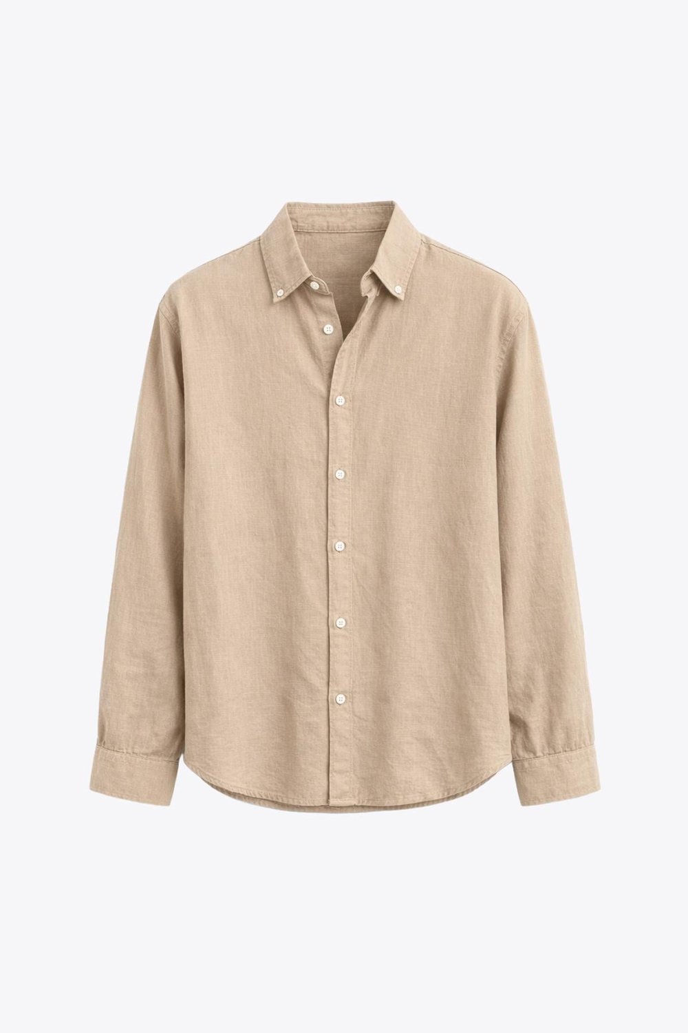 Basic Oversize Pamuk  Keten Gömlek Vizon