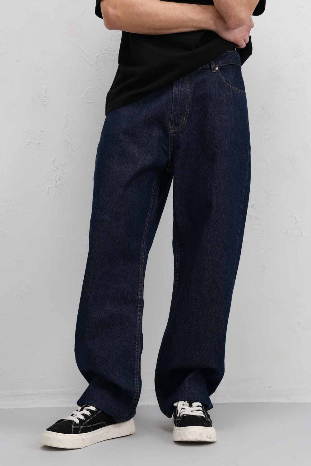 Baggy Fıt Jean Koyu Mavi
