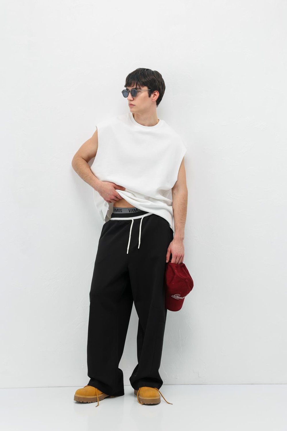 Bağcıklı Baggy Fit Eşofman Alt Siyah