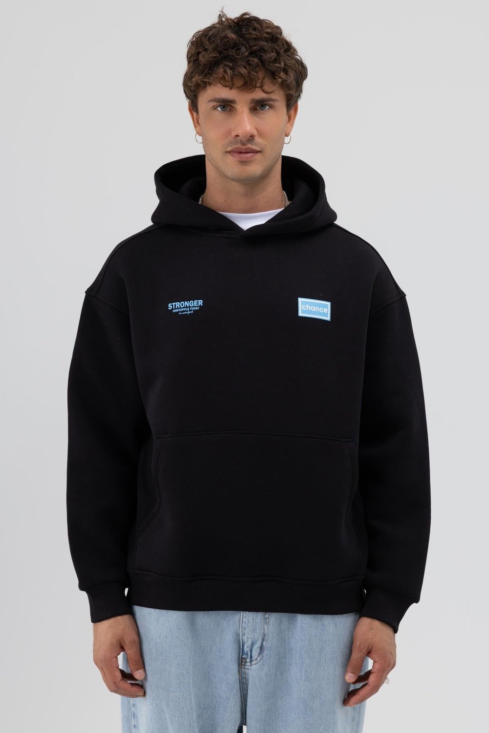 Oversize Arka Baskılı Sweatshirt Siyah