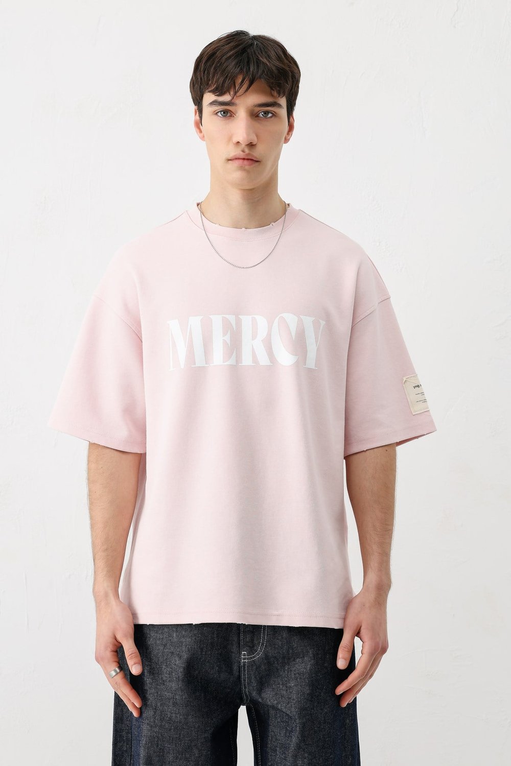 Baskılı Oversize Tişört Pembe
