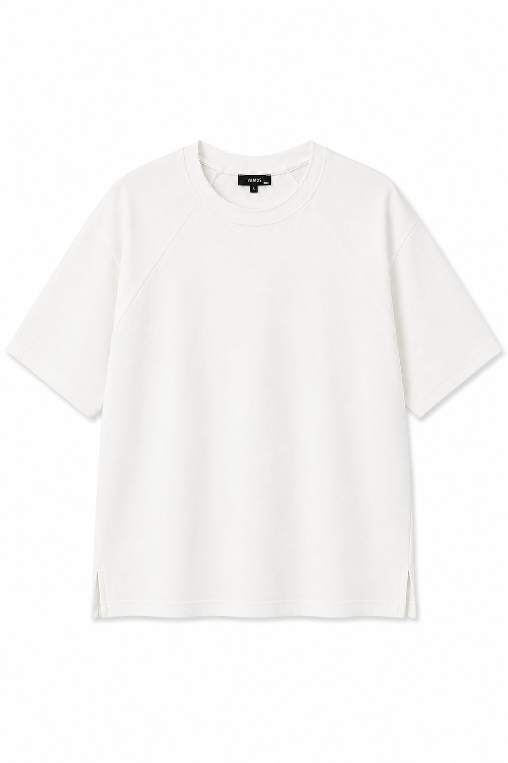 Oversize Reglan Kol Basic Tişört Ekru