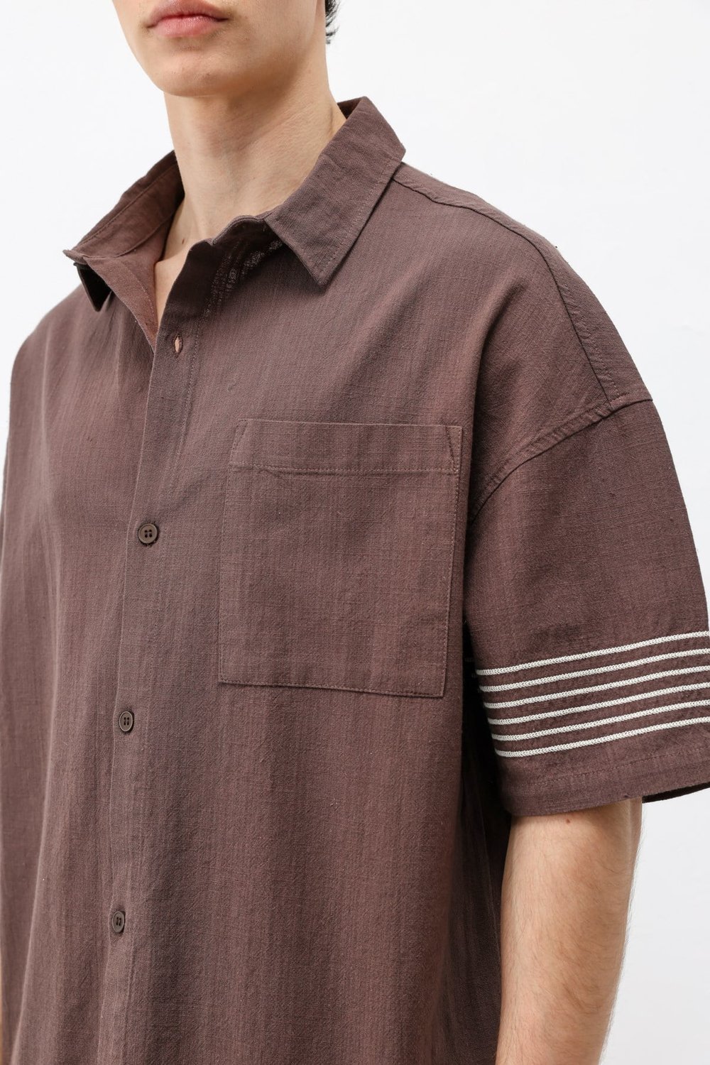 Oversize Keten Alt Üst Takım Kahve