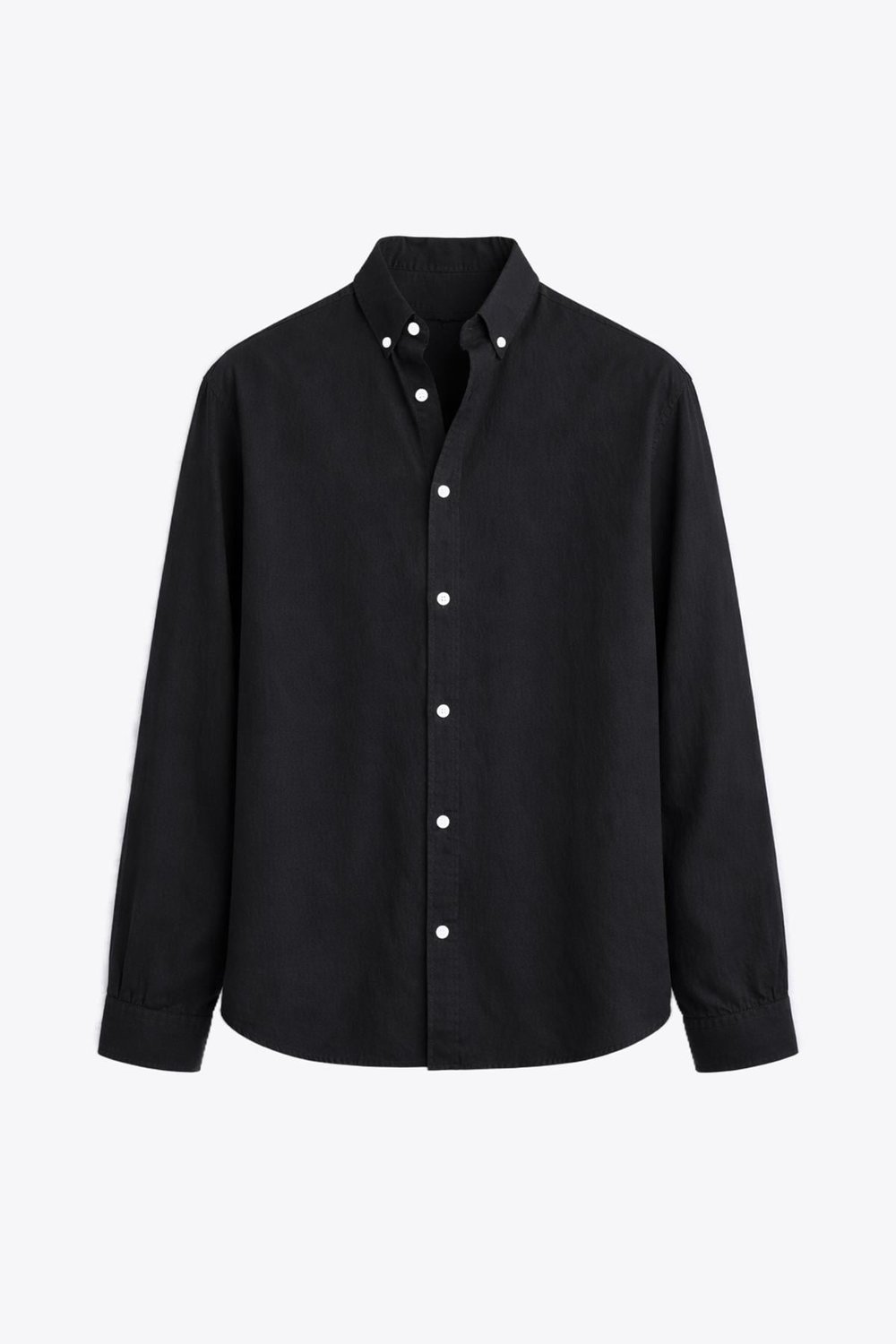Basic Oversize Pamuk  Keten Gömlek Siyah