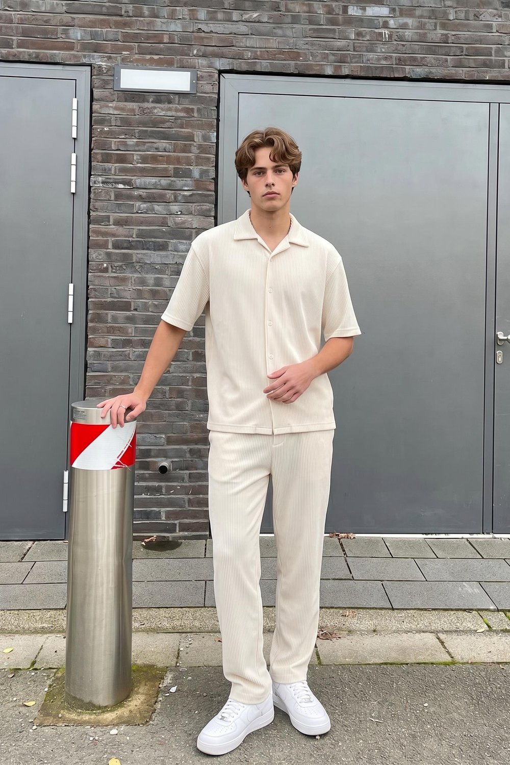 Fitilli Oversize Gömlek Bej