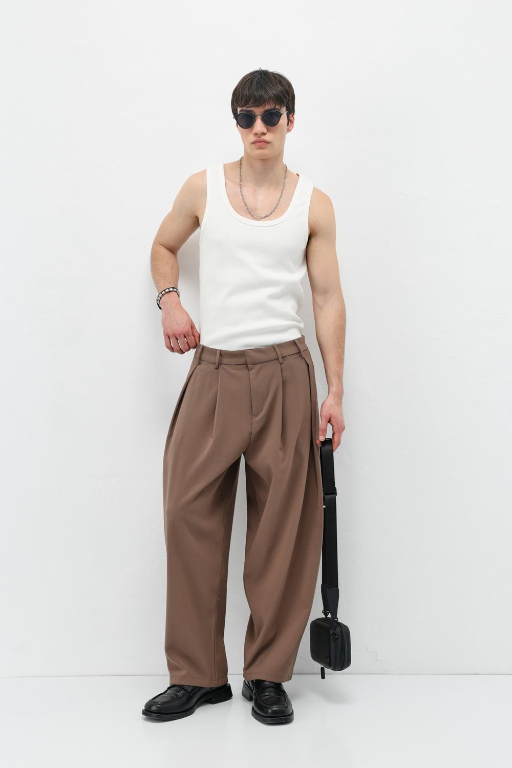 Barrel Fit Tailored Pantolon Vizon