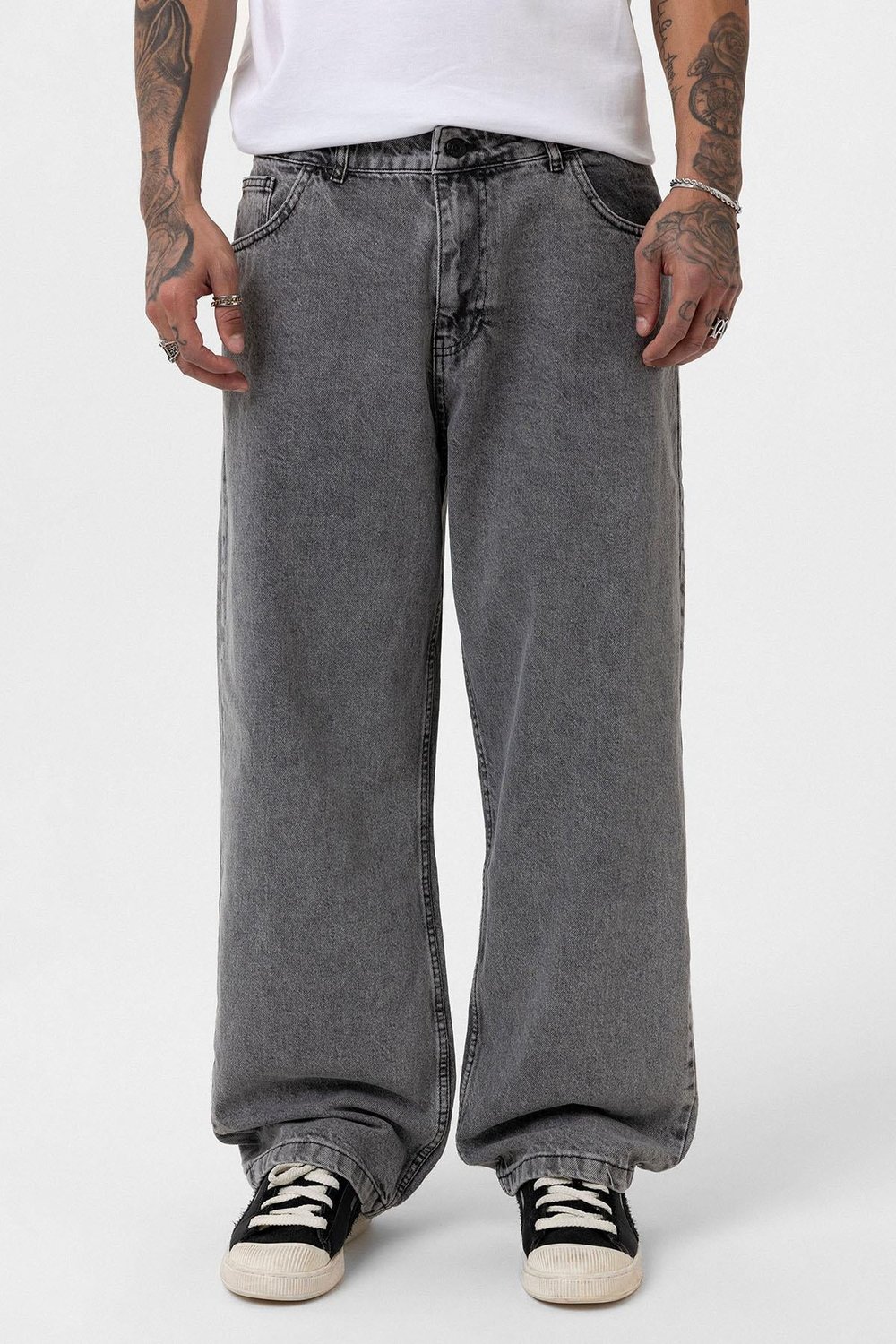 Baggy Fıt Jean Gri