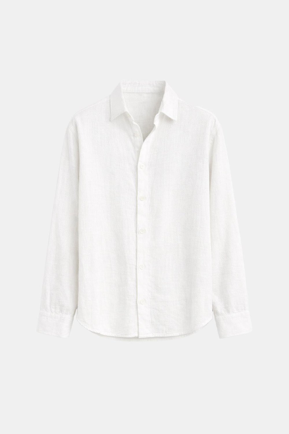 Basic Keten Oversize Gömlek Ekru