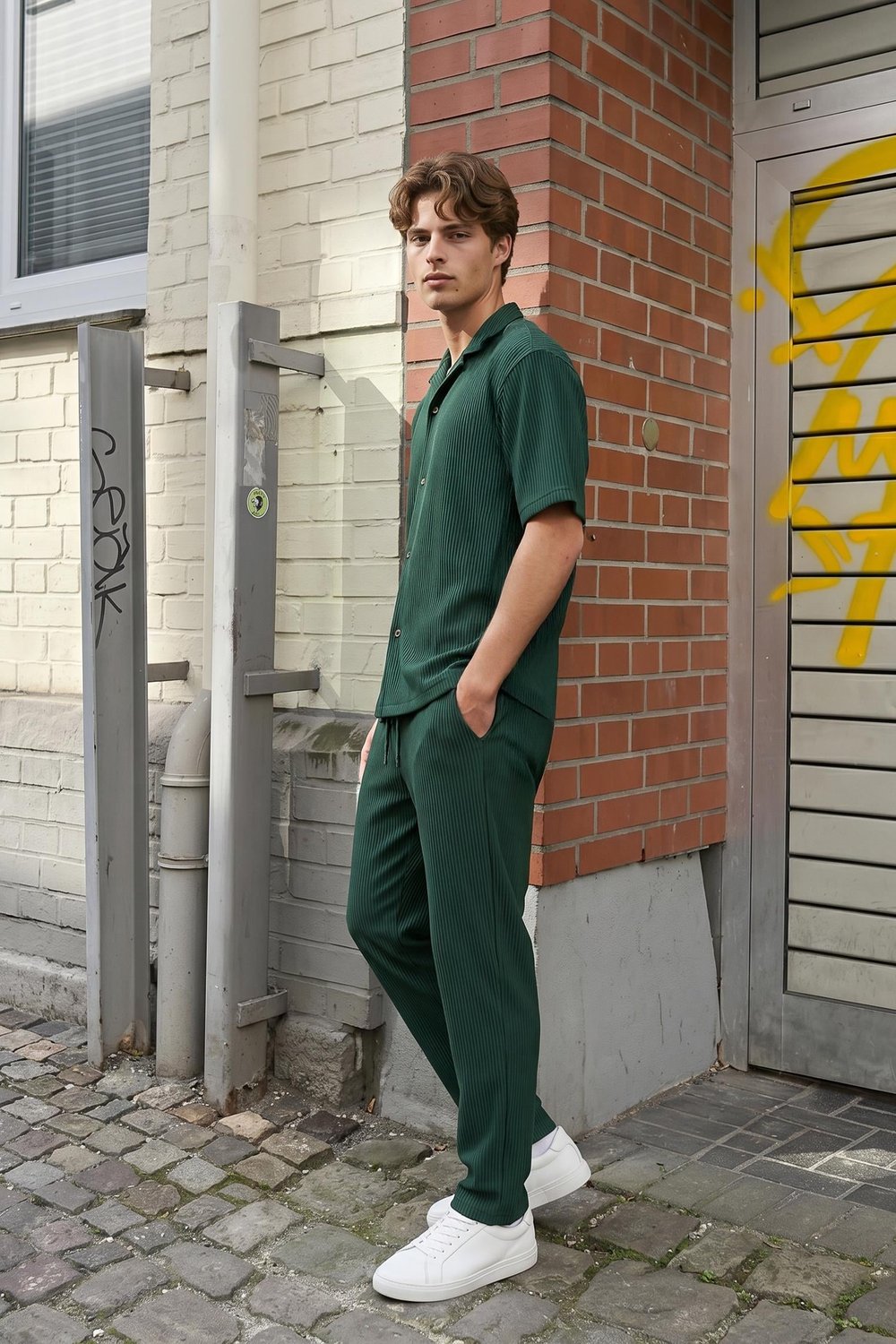 Fitilli Oversize Gömlek Yeşil