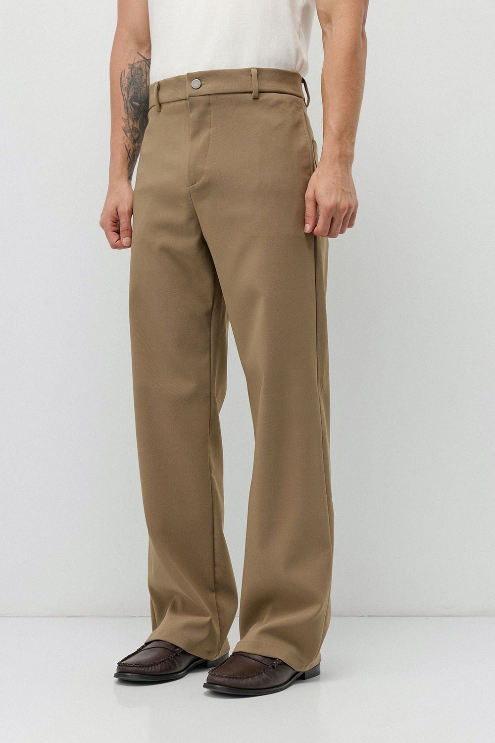 Flare Fit Kumaş Pantolon Haki