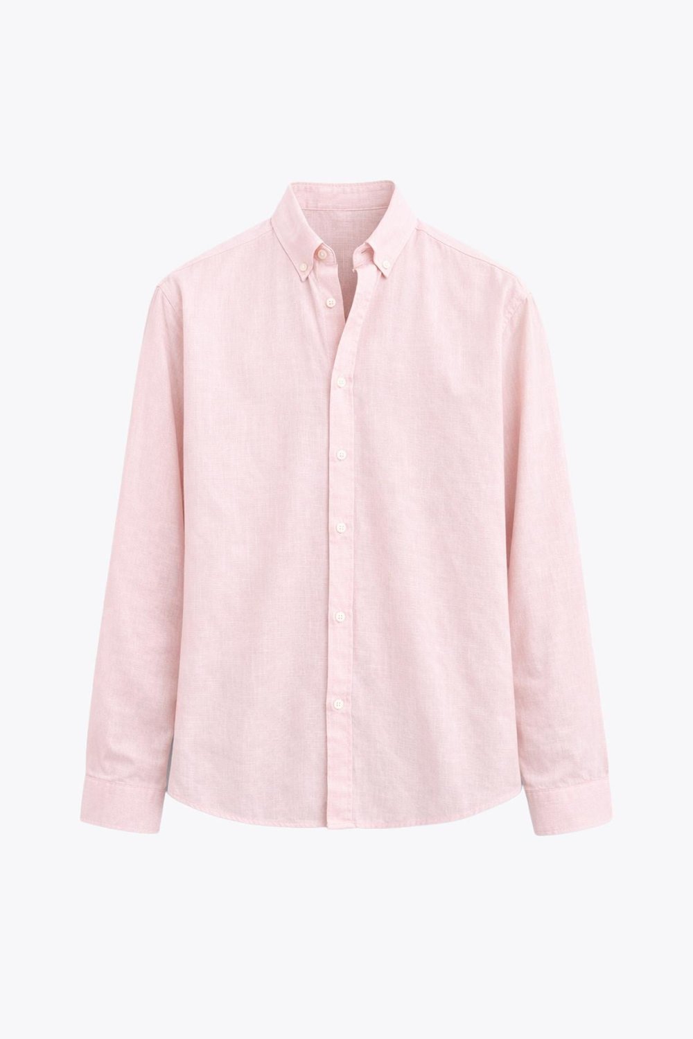 Basic Oversize Pamuk  Keten Gömlek Pembe