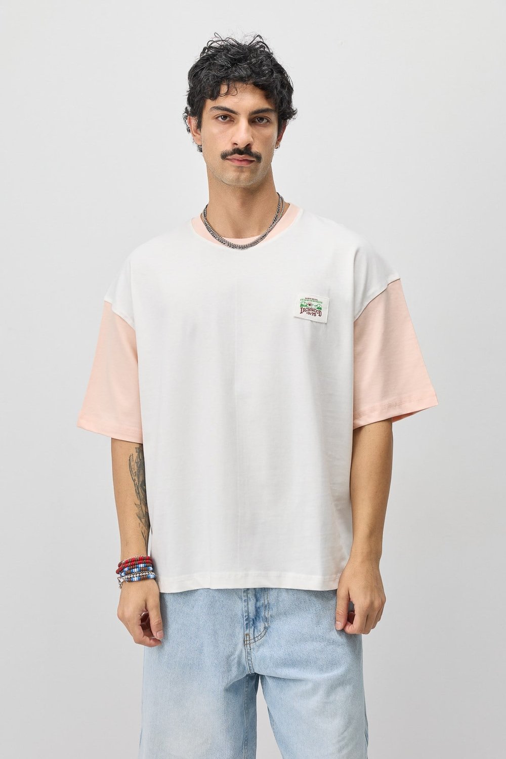 Oversize Baskılı Tİşört Somon