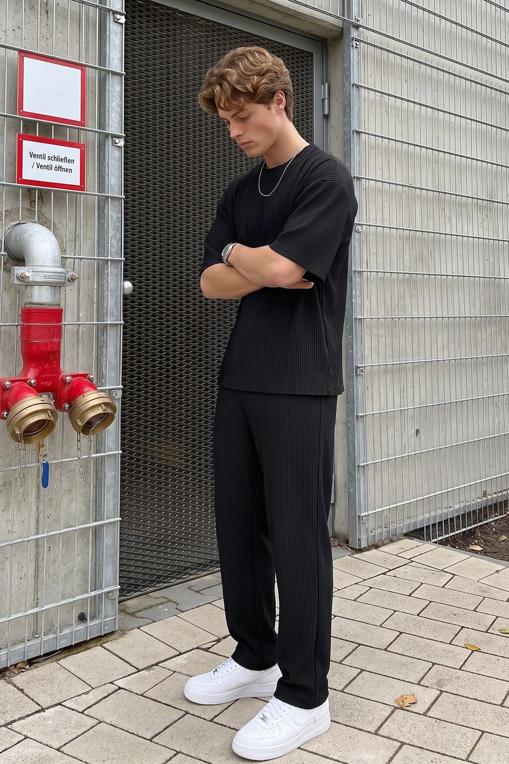 Fitilli Baggy Fit Pantolon Siyah