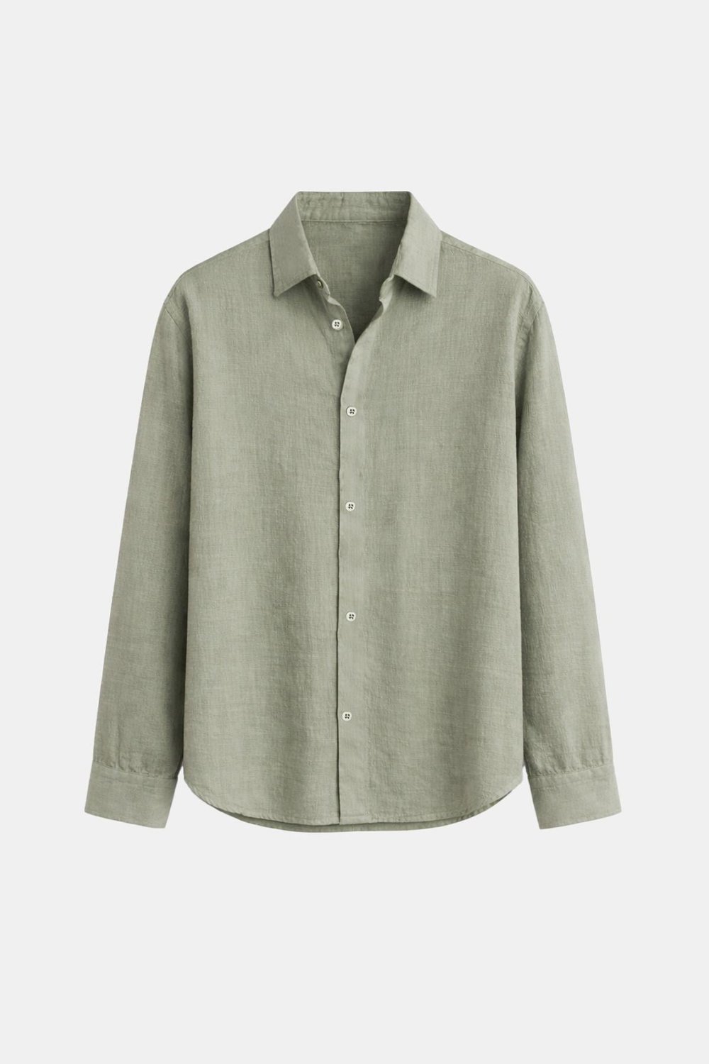 Basic Keten Oversize Gömlek Haki
