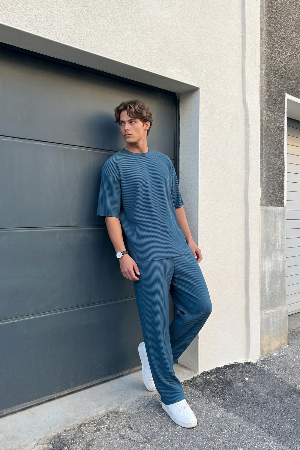 Fitilli Baggy Fit Pantolon İndigo