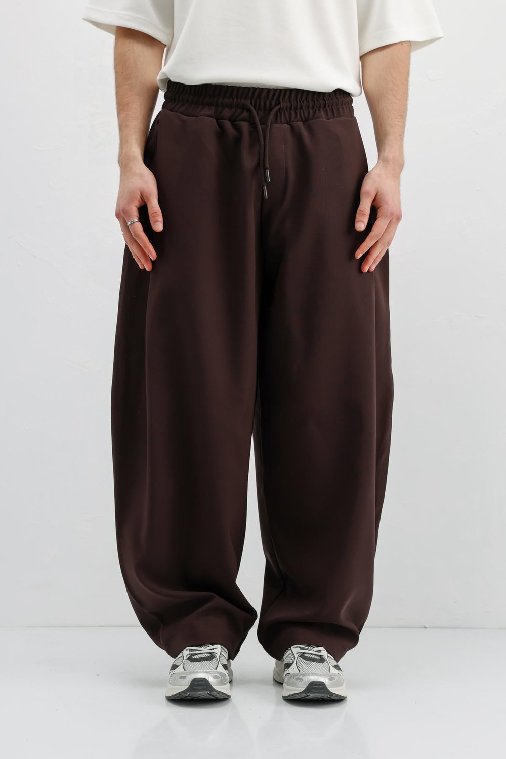 Balloon Fit Pantolon Koyu Kahve