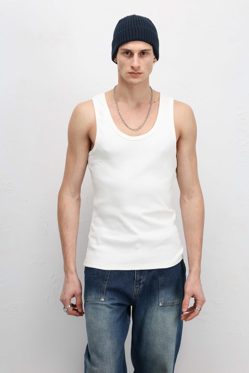 Yıkamalı Tank Top Kaşkorse Atlet Ekru