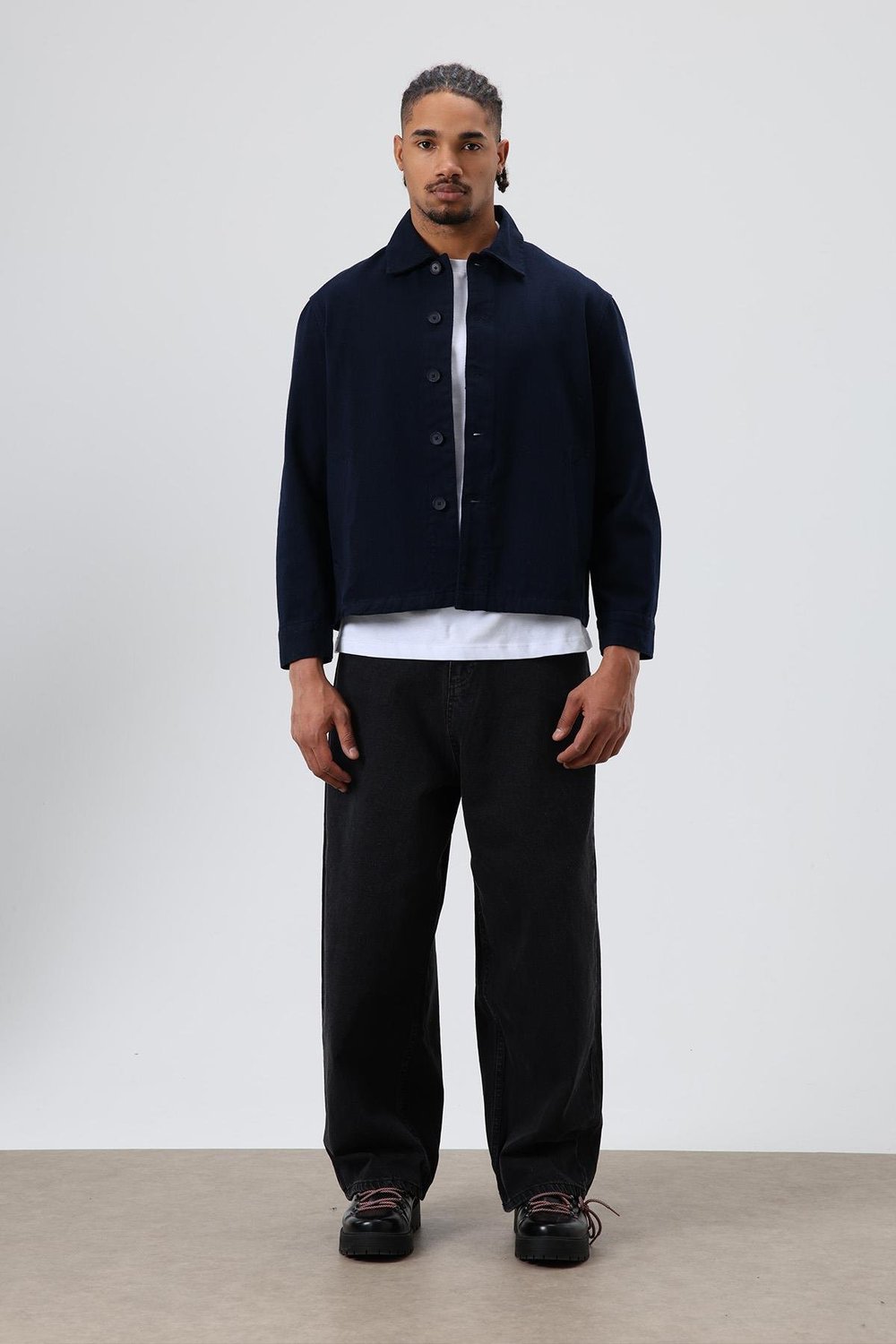 Boxy Fit Gabardin Ceket Lacivert