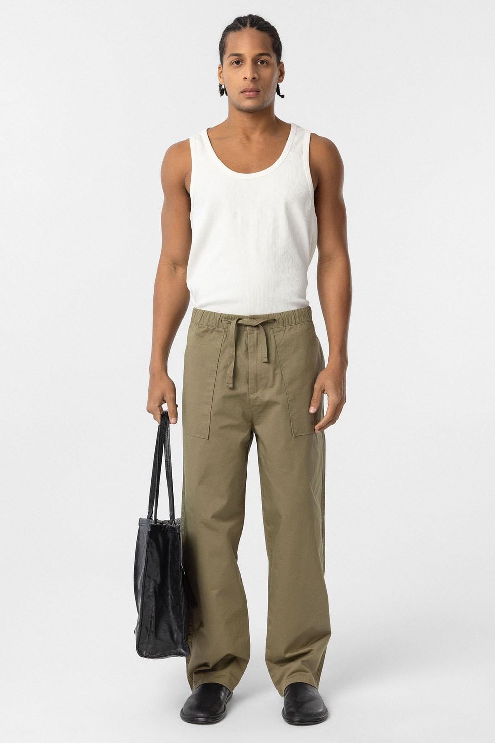 Baggy Fit Gabardin Pantolon Haki