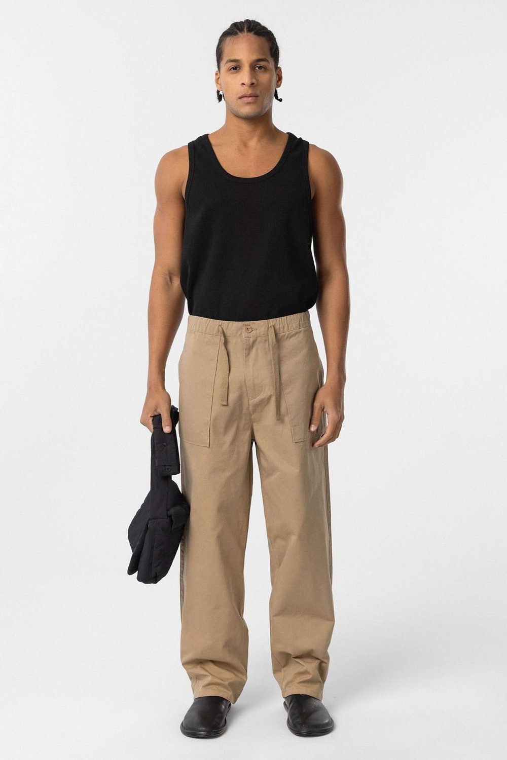 Baggy Fit Gabardin Pantolon Taba