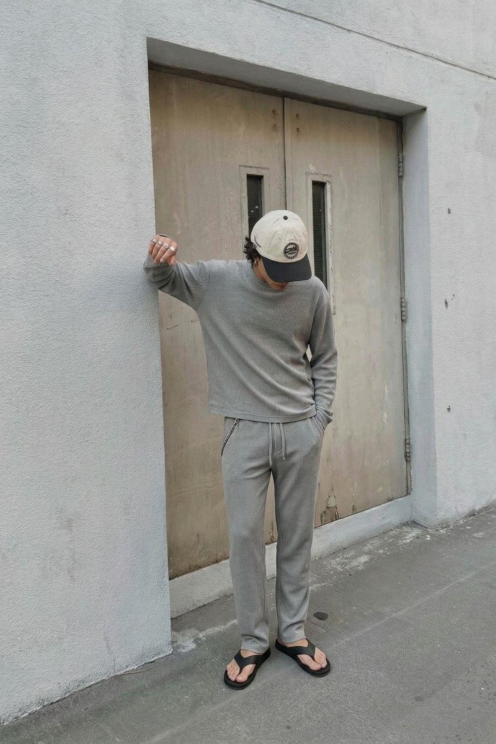Fitilli Baggy Fit Pantolon Gri