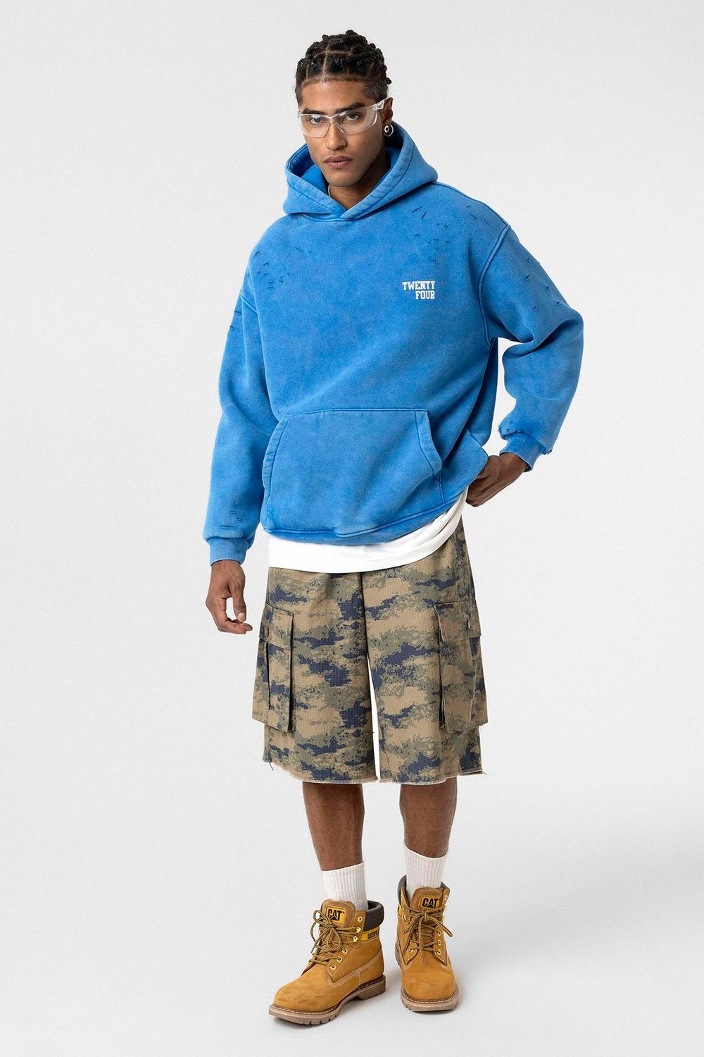 Yıkamalı Yazı Detaylı Oversize Sweatshirt Saks