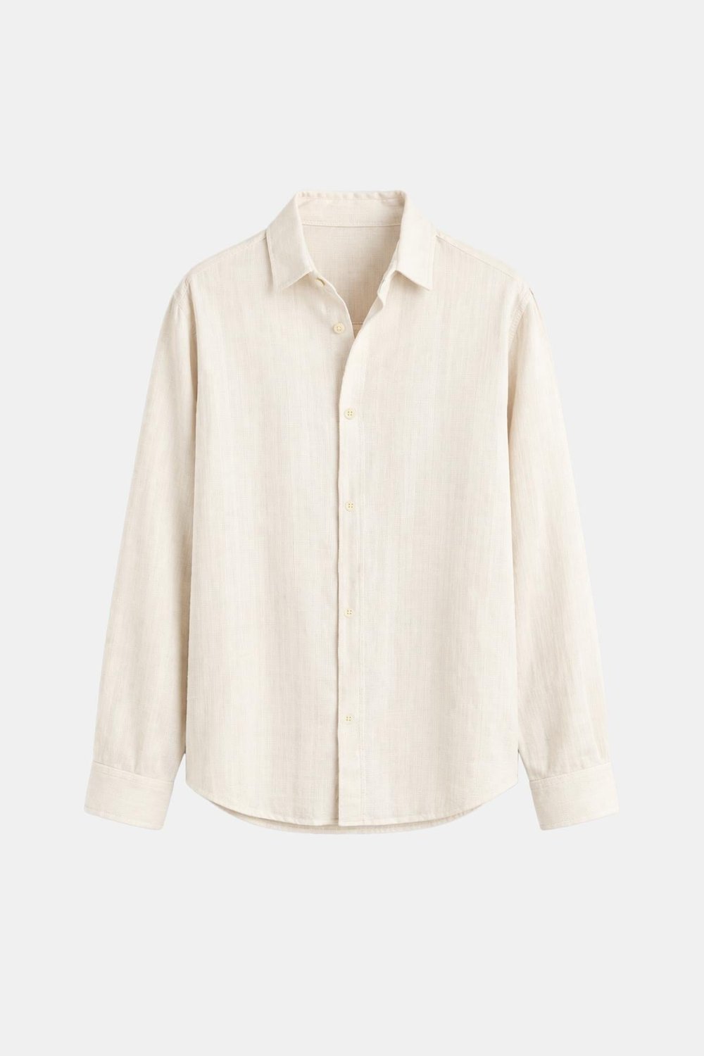 Basic Keten Oversize Gömlek Bej