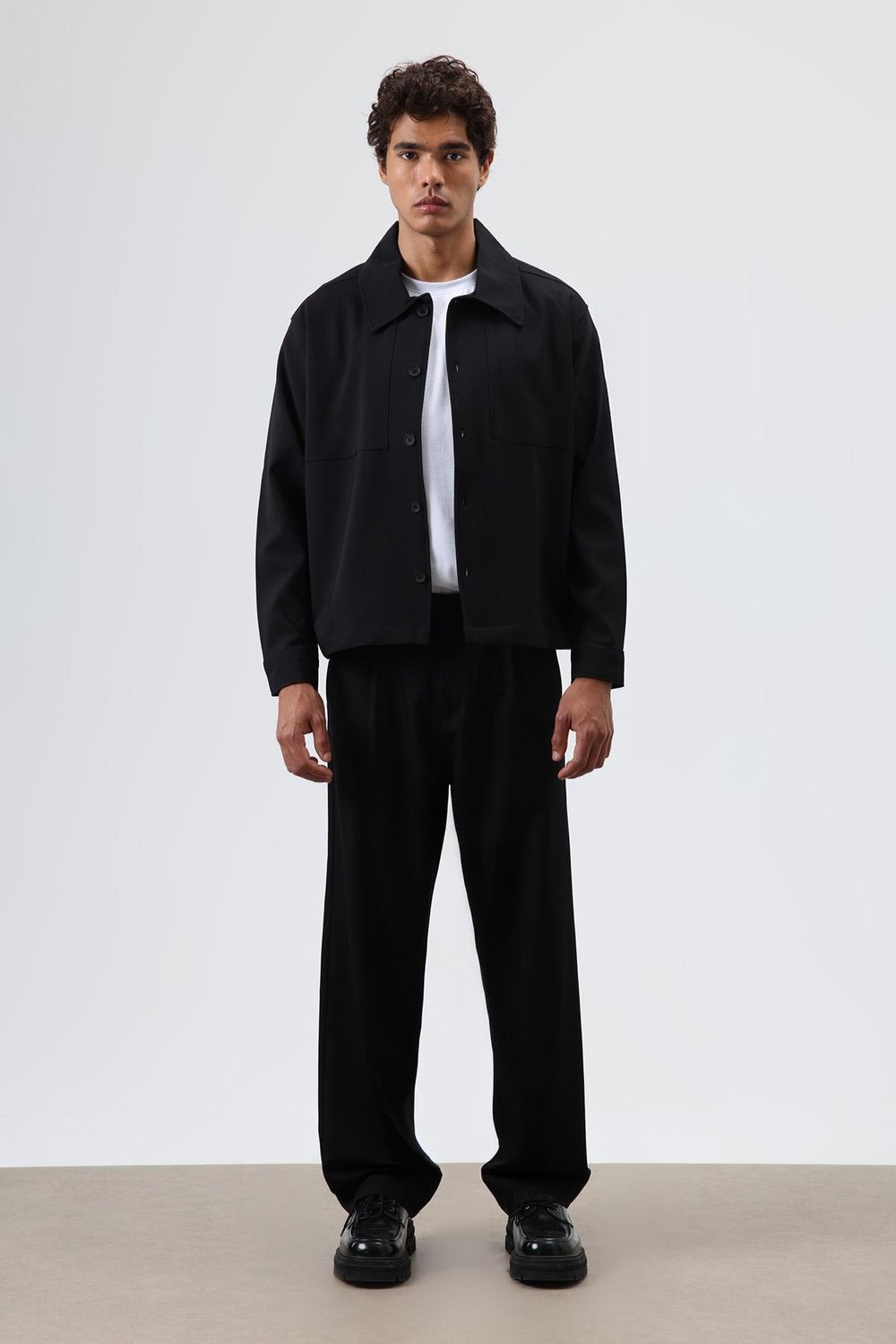 Baggy Fit Kumaş Pantolon Siyah