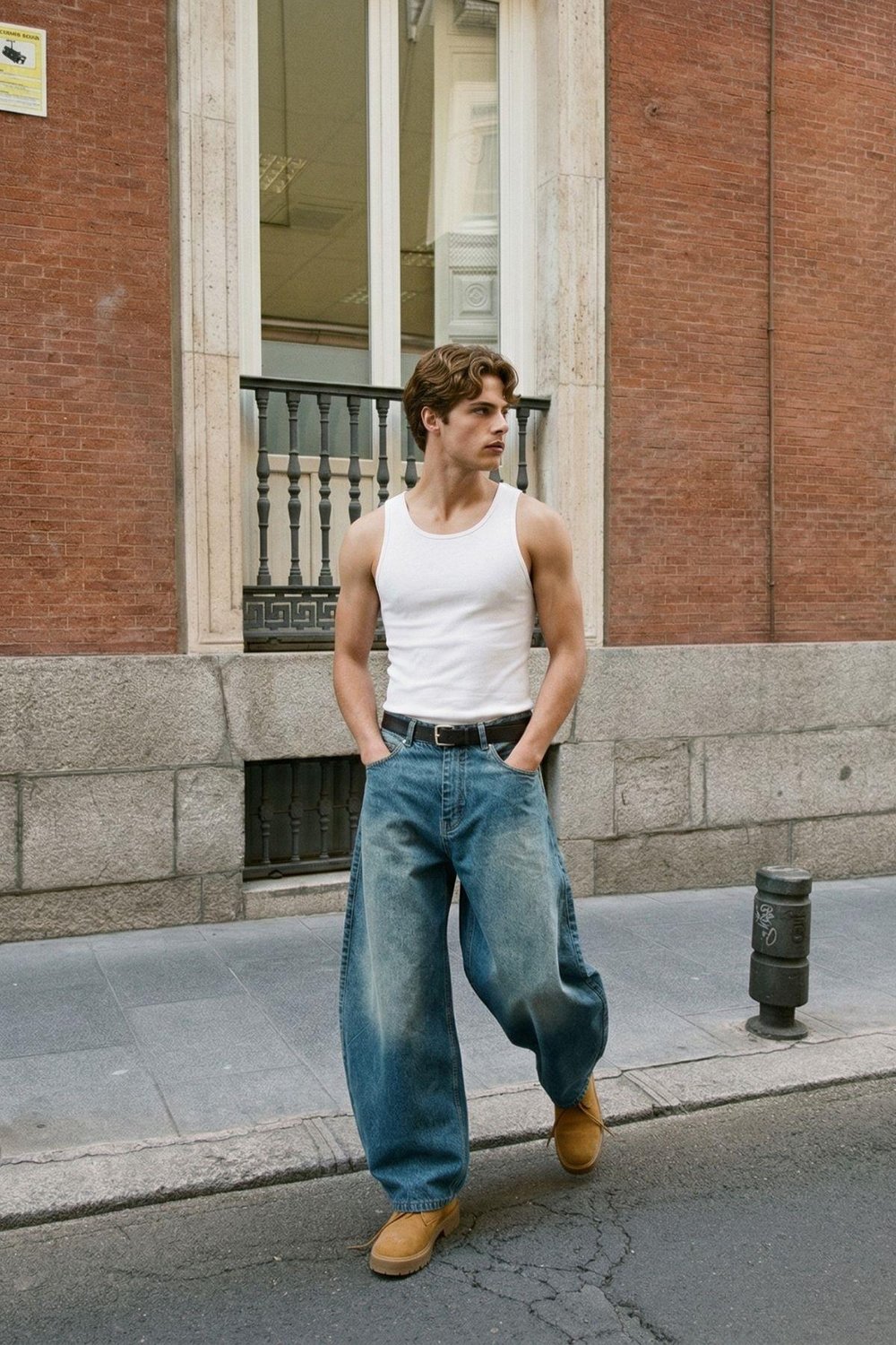 Balloon Fit Jean Yeşil