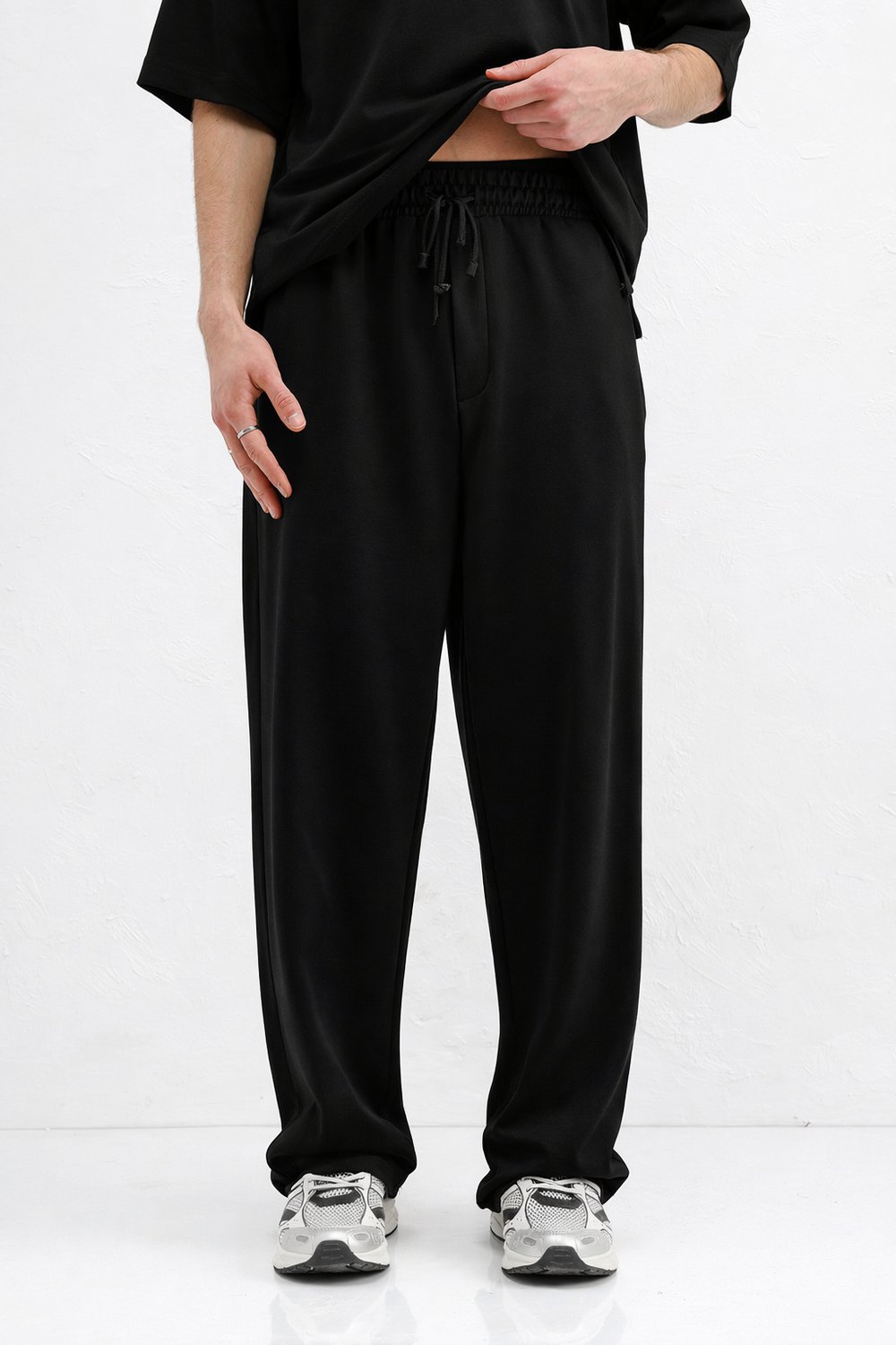 Modal Karışımlı Baggy Eşofman Alt Siyah