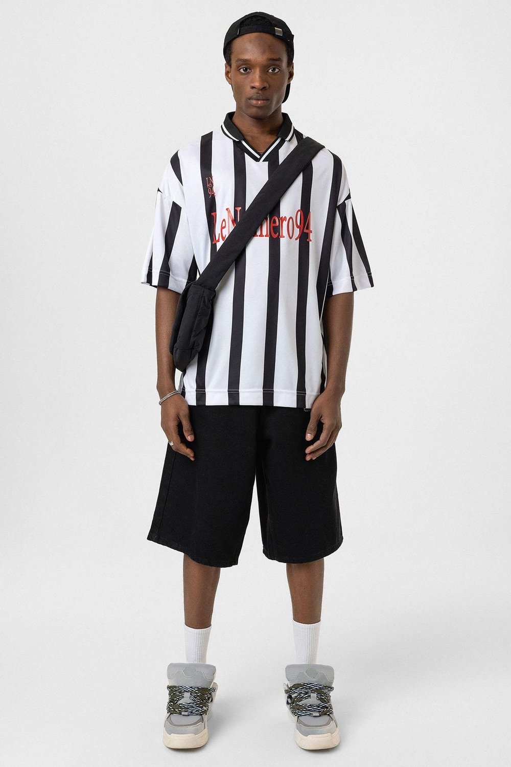 Oversize Baskılı Forma Tişört Beyaz