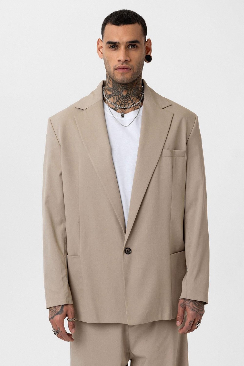 Oversize Blazer Ceket Bej