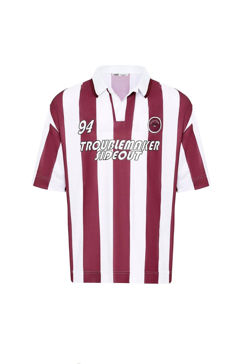 Oversize Polo Yaka Forma Tişört Bordo