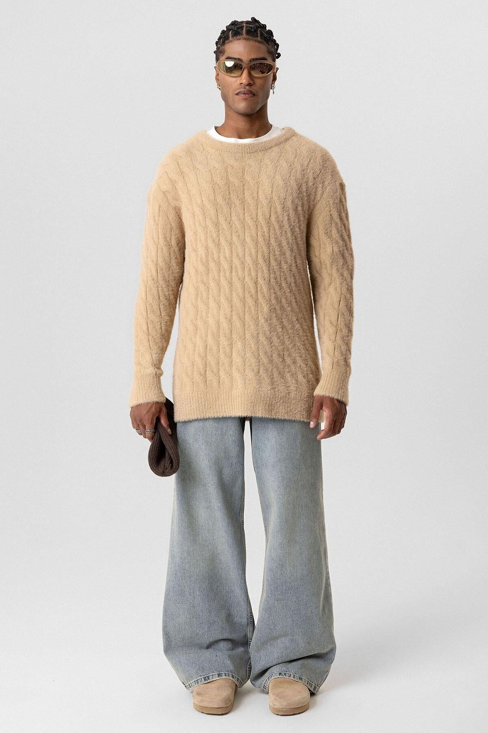Oversize Triko Kazak Bej