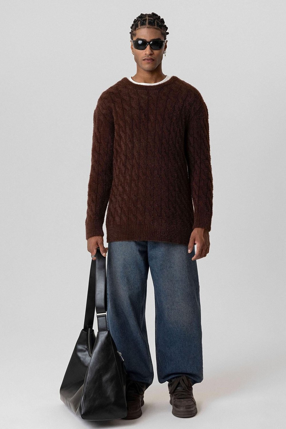 Oversize Triko Kazak Kahve